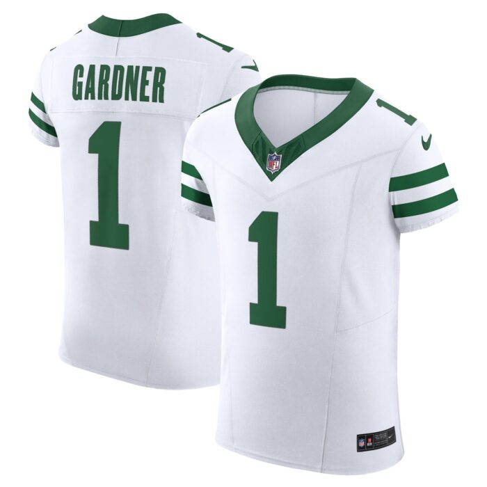 Men’s New York Jets Ahmad Sauce Gardner Nike White Alternate Vapor F.U.S.E. Elite Jersey