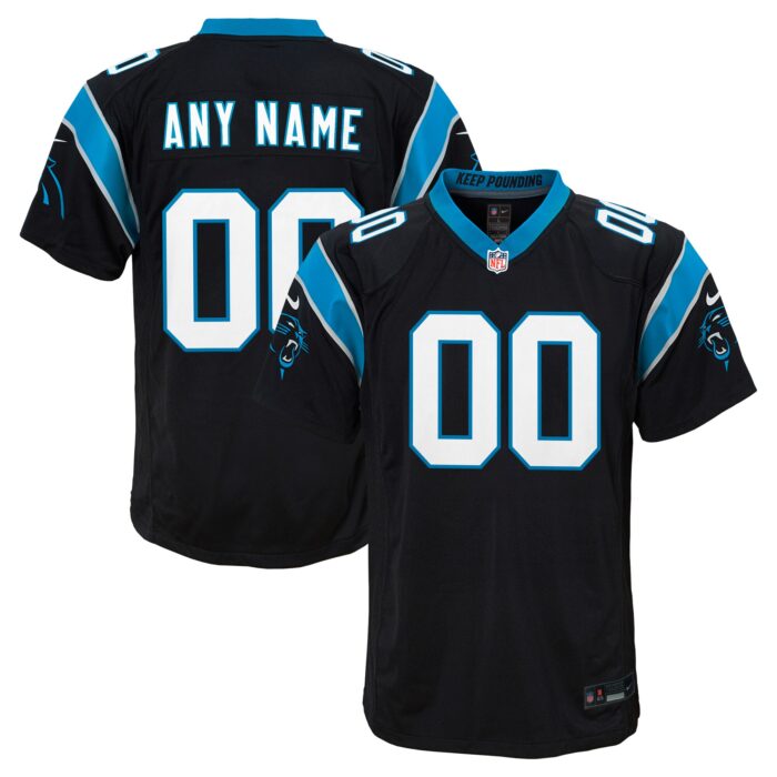 Youth Carolina Panthers Nike Black Custom Game Jersey