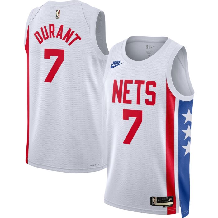 Men’s Brooklyn Nets Kevin Durant Nike White Swingman Jersey – Classic Edition
