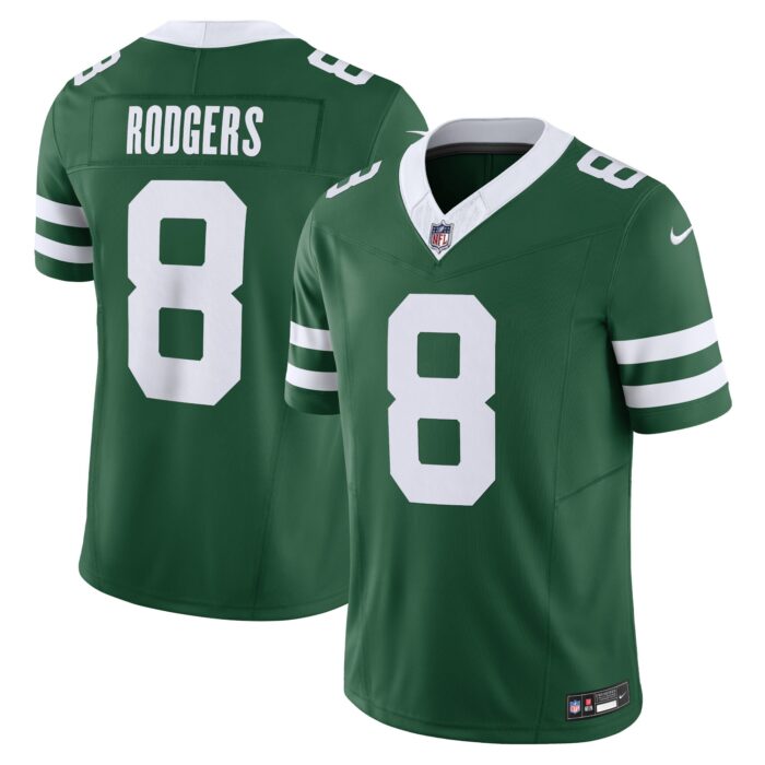 Men’s New York Jets Aaron Rodgers Nike Legacy Green Vapor F.U.S.E. Limited Jersey