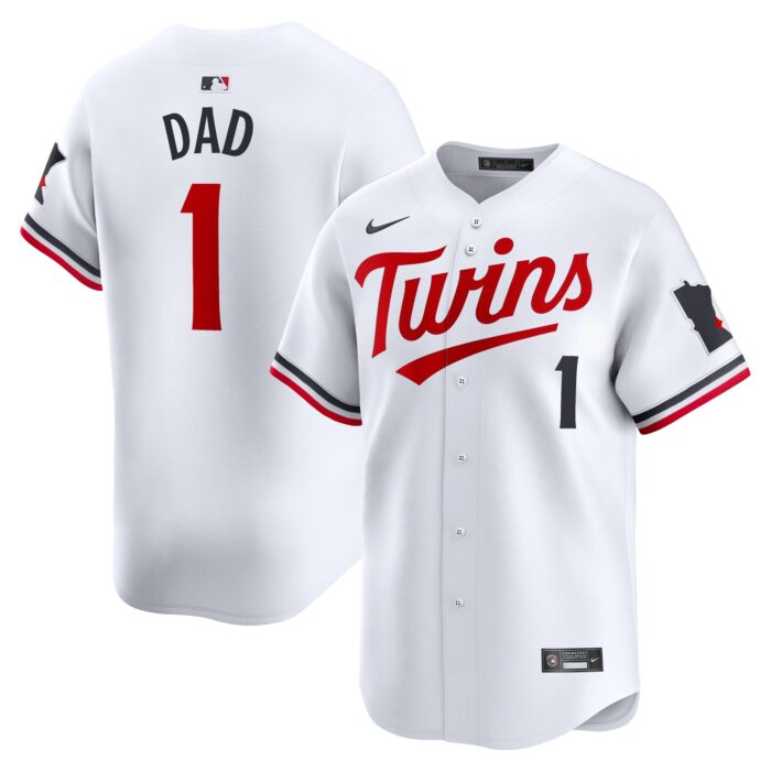 Men’s Minnesota Twins Nike White #1 Dad Home Limited Jersey