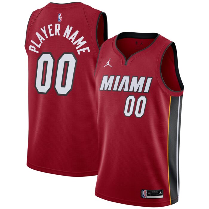 Men’s Miami Heat Jordan Brand Red Swingman Custom Jersey – Statement Edition