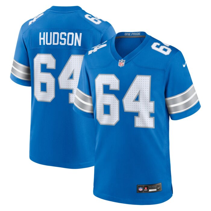 Men’s Detroit Lions Bryan Hudson Nike Blue Game Jersey