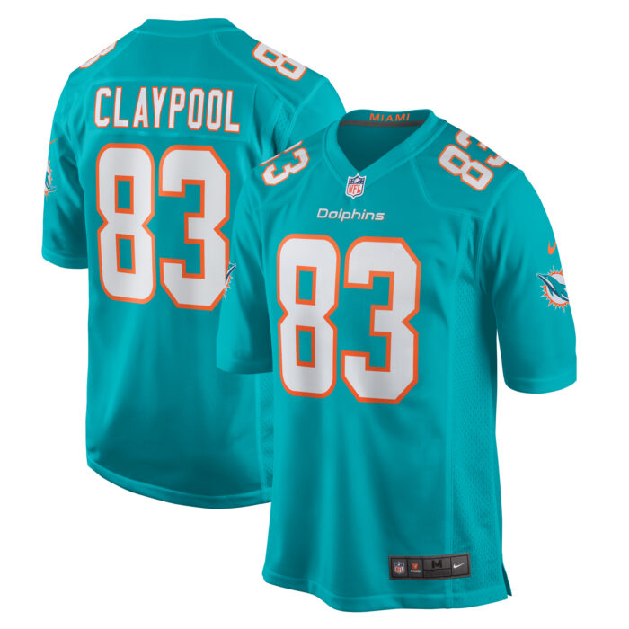 Men’s Miami Dolphins Chase Claypool Nike Aqua Game Jersey