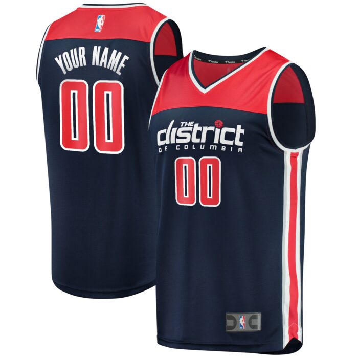 Men’s Washington Wizards Fanatics Navy Fast Break Replica Custom Jersey – Statement Edition
