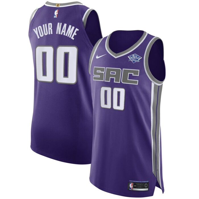 Men’s Sacramento Kings Nike Purple Authentic Custom Jersey – Icon Edition