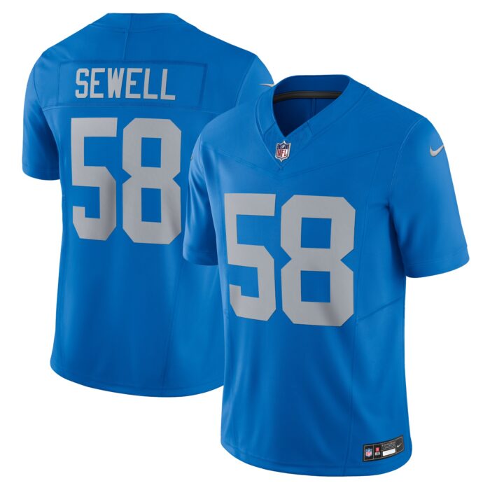 Men’s Detroit Lions Penei Sewell Nike Blue Vapor F.U.S.E. Alternate Limited Jersey
