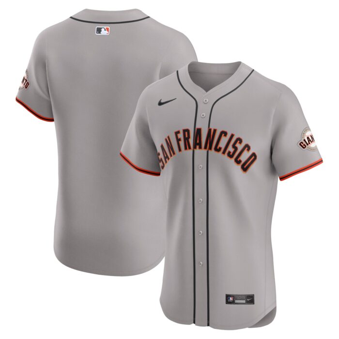 Men’s San Francisco Giants Nike Gray Road Vapor Premier Elite Patch Jersey