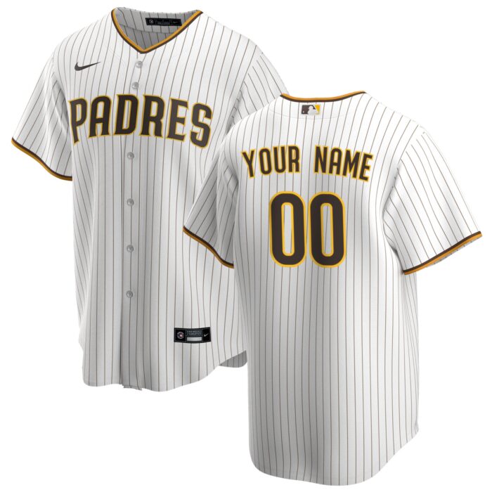 Men’s San Diego Padres Nike White Home Replica Custom Jersey