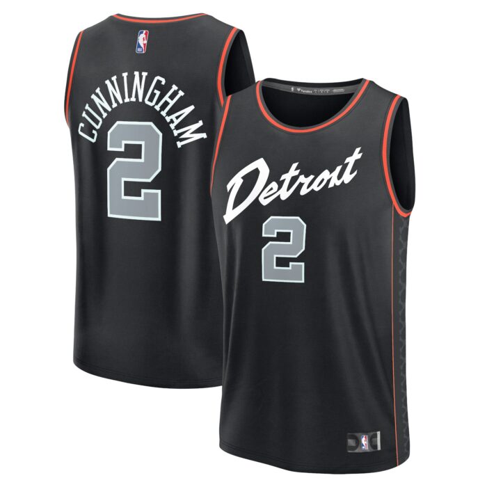 Youth Detroit Pistons Cade Cunningham Fanatics Black Fast Break Jersey – City Edition