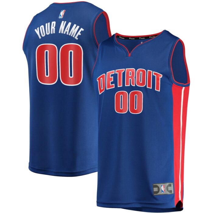 Youth Detroit Pistons Fanatics Blue Fast Break Custom Replica Jersey – Icon Edition