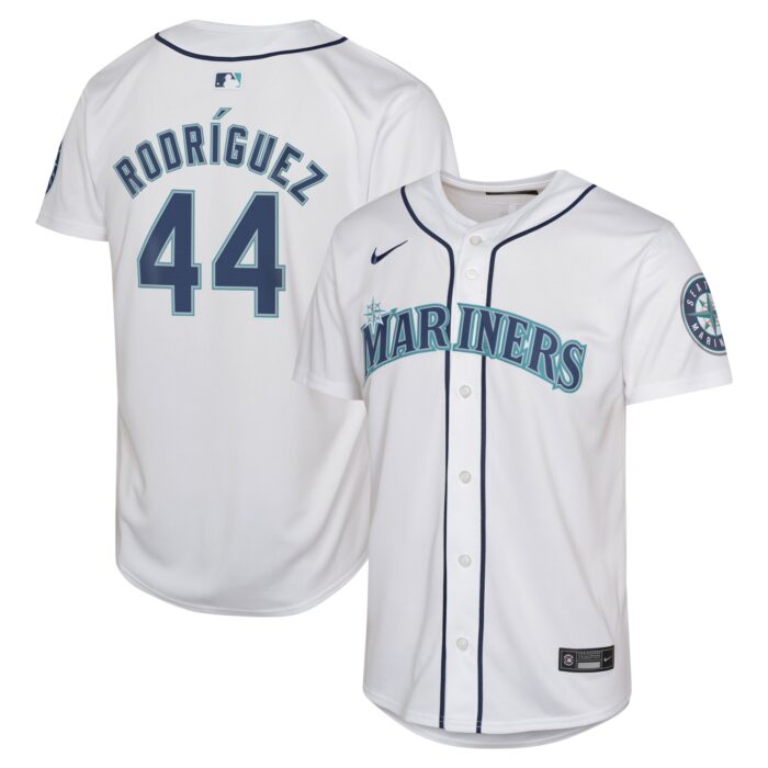 Youth Seattle Mariners Julio Rodríguez Nike White Home Limited Jersey