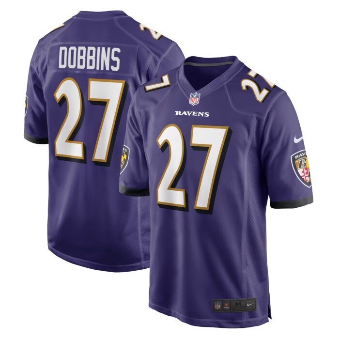 Men’s Baltimore Ravens J.K. Dobbins Nike Purple Game Team Jersey