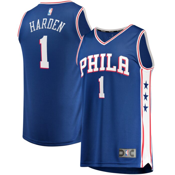 Men’s Philadelphia 76ers James Harden Fanatics Royal Fast Break Replica Jersey – Icon Edition