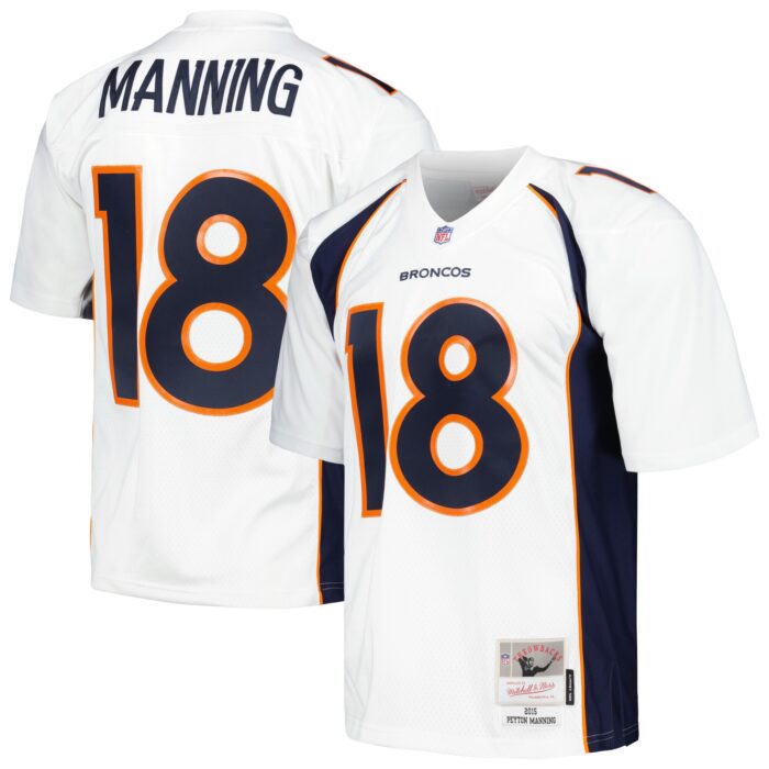 Men’s Denver Broncos Peyton Manning Mitchell & Ness White Legacy Replica Jersey
