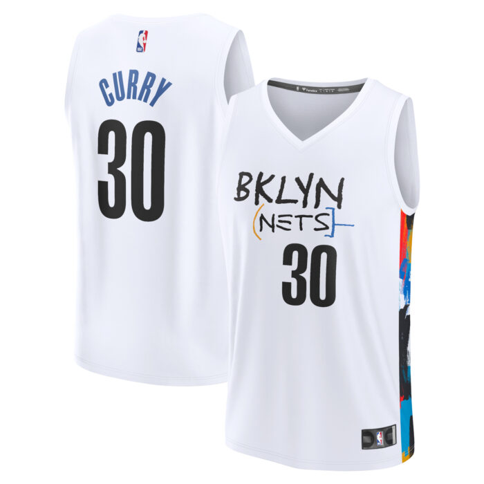 Men’s Brooklyn Nets Seth Curry Fanatics White Fastbreak Jersey – City Edition