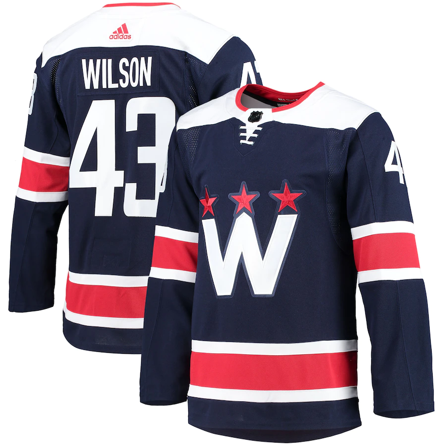 Men's Washington Capitals 43 Tom Wilson Navy Alternate Primegreen Pro Player Jersey