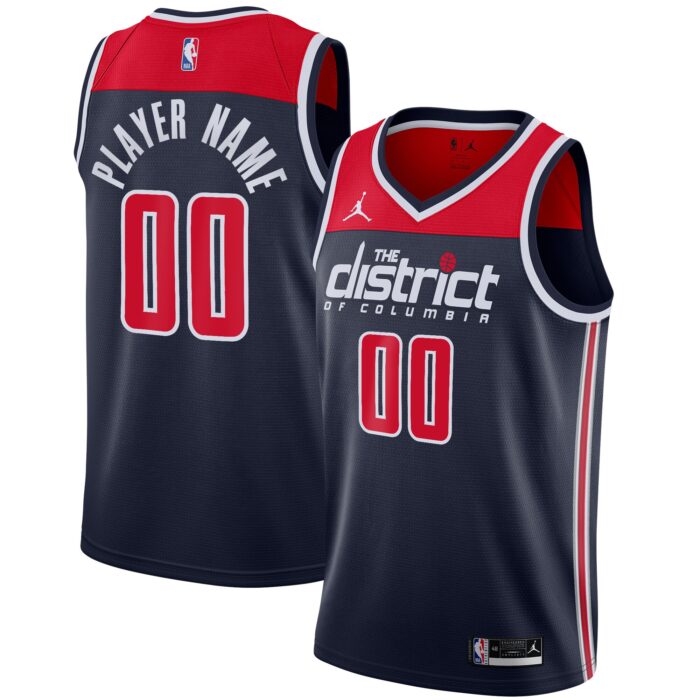 Men’s Washington Wizards Jordan Brand Navy Swingman Custom Jersey – Statement Edition
