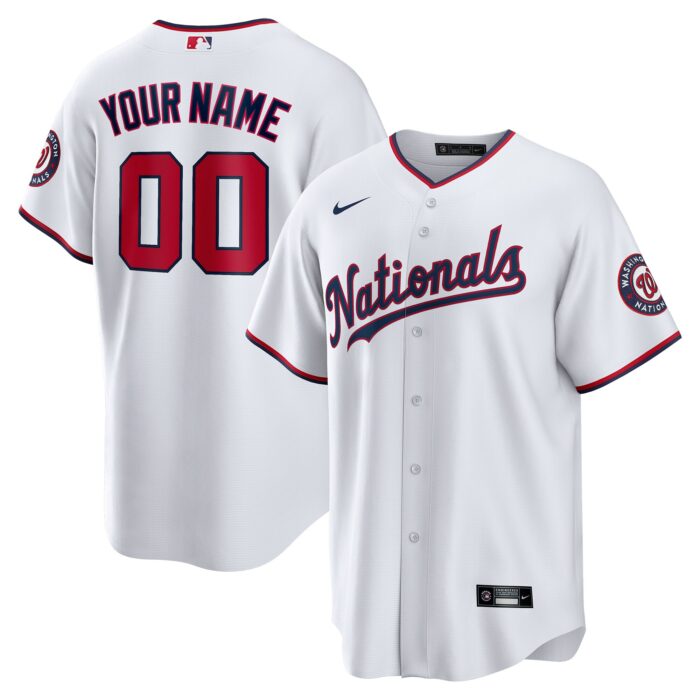 Men’s Washington Nationals Nike White Replica Custom Jersey