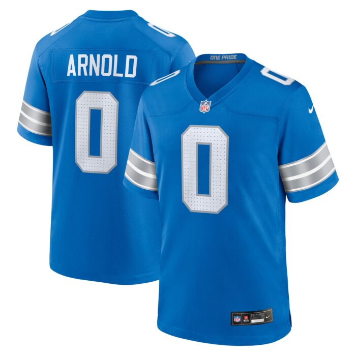 Men’s Detroit Lions Terrion Arnold Nike Blue 2024 NFL Draft First Round Pick Player Game Jersey
