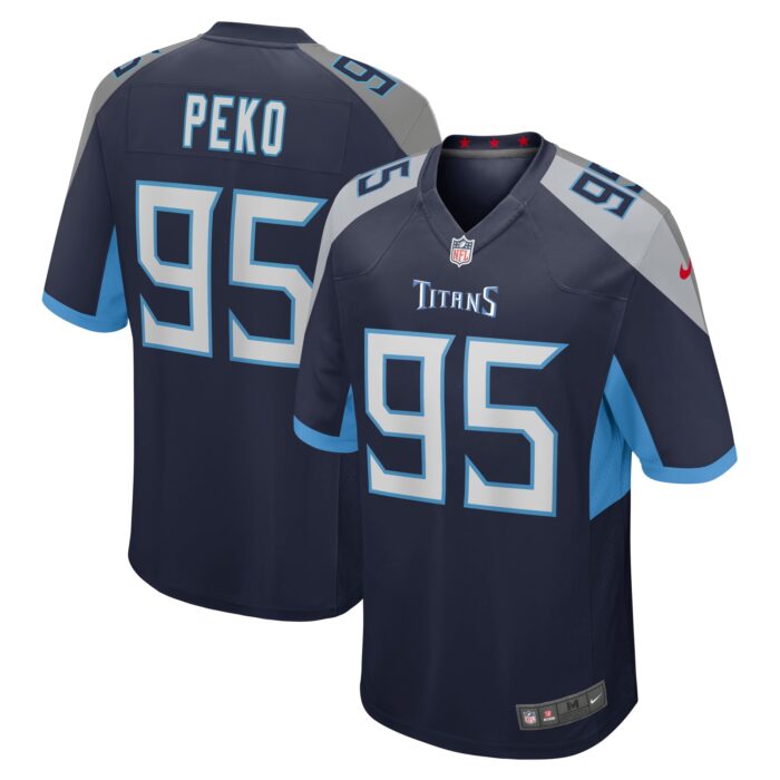 Men’s Tennessee Titans Kyle Peko Nike Navy Team Game Jersey