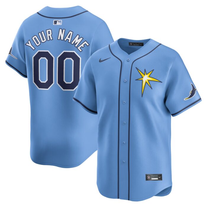 Men’s Tampa Bay Rays Nike Light Blue Alternate Limited Custom Jersey