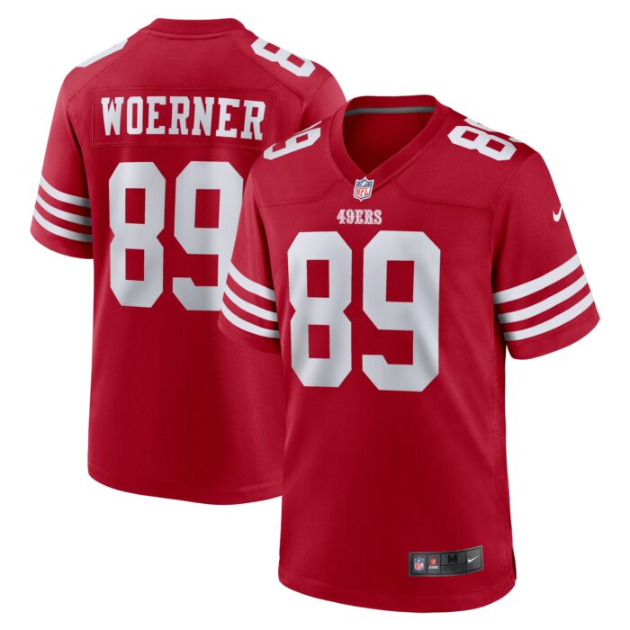 Men’s San Francisco 49ers Charlie Woerner Nike Scarlet Game Jersey