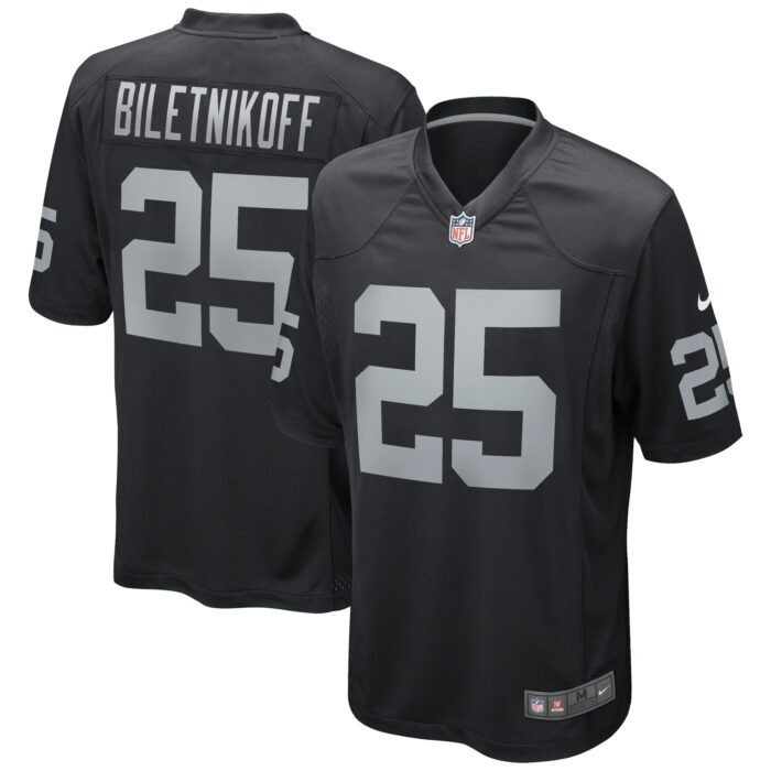 Men’s Las Vegas Raiders Fred Biletnikoff Nike Black Game Retired Player Jersey