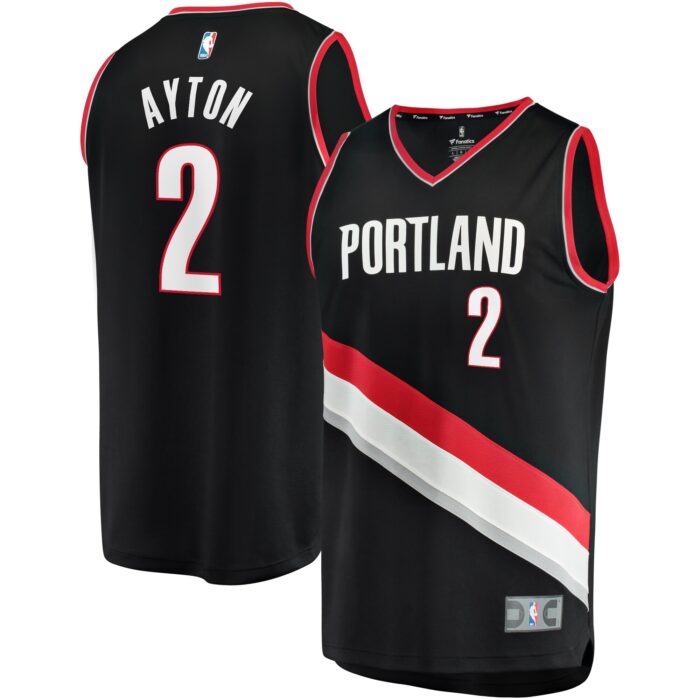 Men’s Portland Trail Blazers Deandre Ayton Fanatics Black Fast Break Player Jersey – Icon Edition