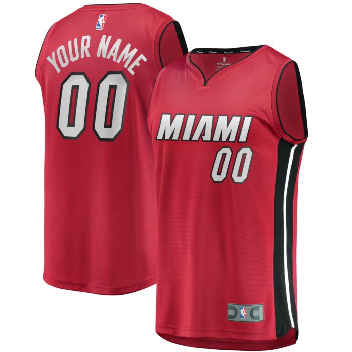 Youth Miami Heat Fanatics Red Fast Break Replica Custom Jersey – Statement Edition