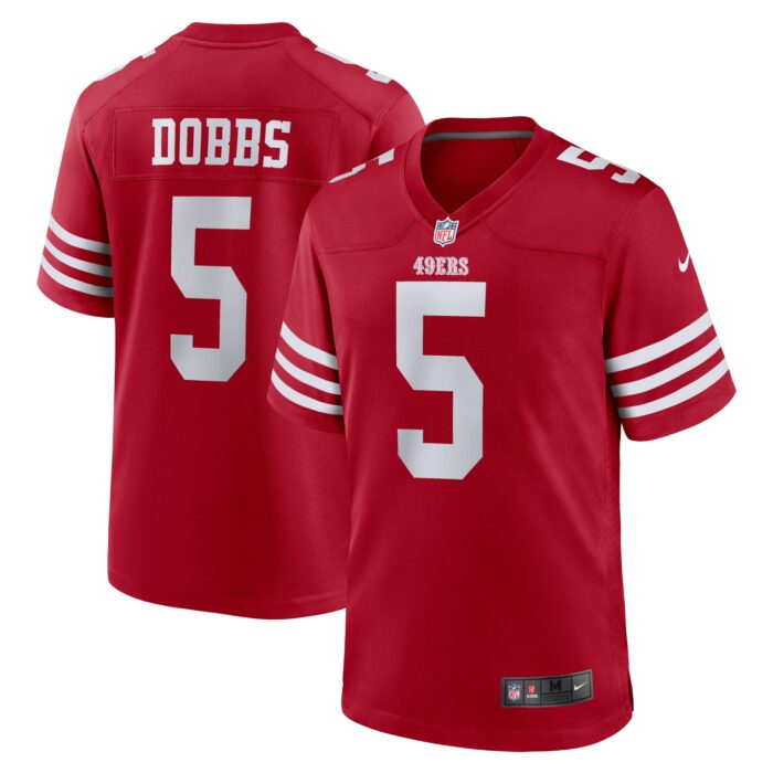 Men’s San Francisco 49ers Joshua Dobbs Nike Scarlet Team Game Jersey