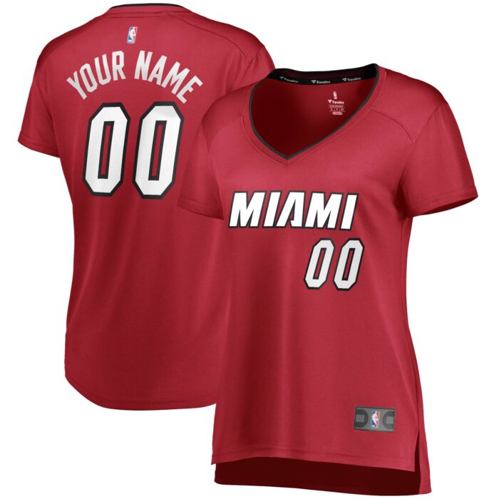 Women’s Miami Heat Fanatics Wine Fast Break Replica Custom Jersey – Statement Edition