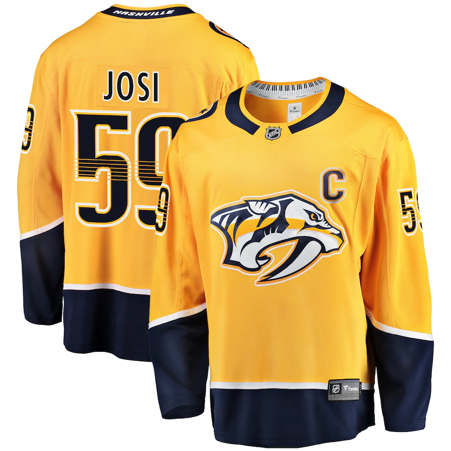 Men's Nashville Predators 59 Roman Josi Gold Breakaway Player Jersey