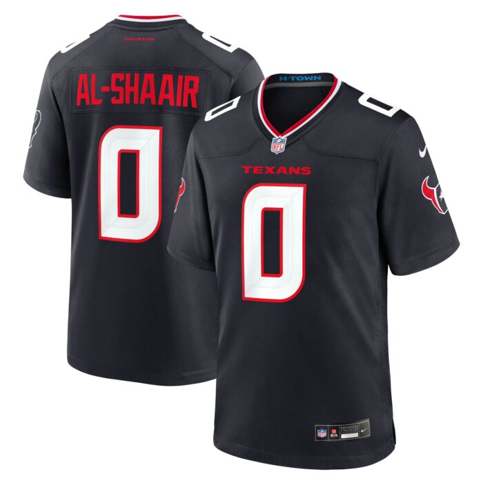 Men’s Houston Texans Azeez Al-Shaair Nike Navy Team Game Jersey
