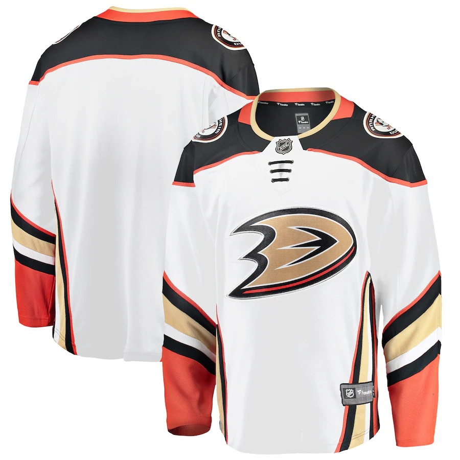 Men's Anaheim Ducks Fanatics Branded White Breakaway Away Jersey