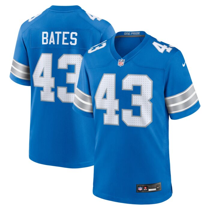Men’s Detroit Lions Jake Bates Nike Blue Team Game Jersey