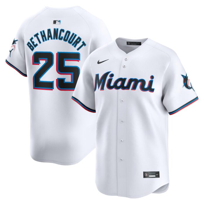 Men’s Miami Marlins Christian Bethancourt Nike White Home Limited Player Jersey