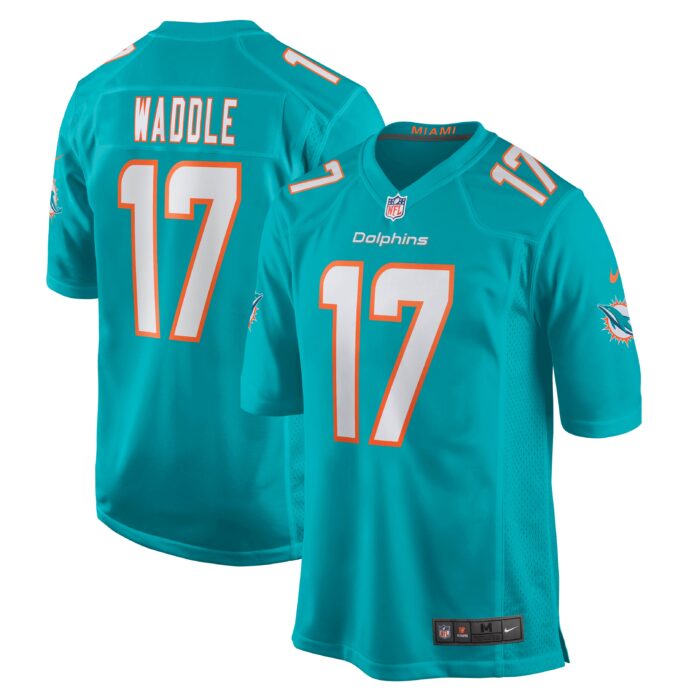 Men’s Miami Dolphins Jaylen Waddle Nike Aqua Game Player Jersey
