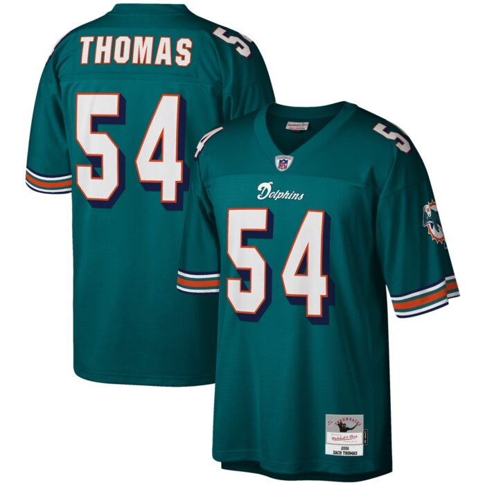 Men’s Miami Dolphins Zach Thomas Mitchell & Ness Aqua Legacy Replica Jersey