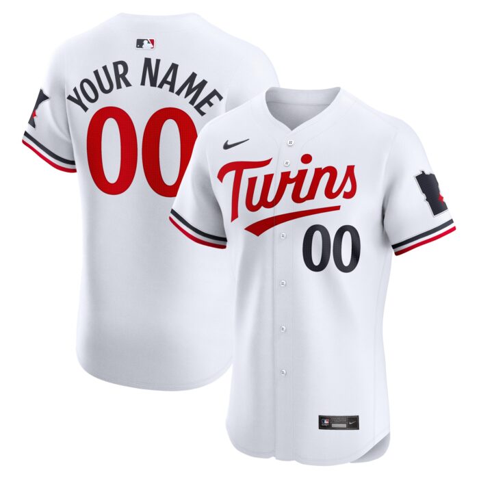 Men’s Minnesota Twins Nike White Home Elite Custom Jersey