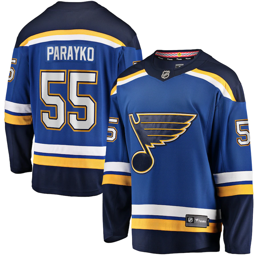 Men's St. Louis Blues 55 Colton Parayko Blue Breakaway Player Jersey