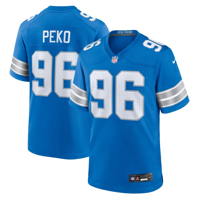 Men’s Detroit Lions Kyle Peko Nike Blue Game Jersey