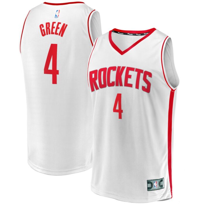 Men’s Houston Rockets Jalen Green Fanatics White Fast Break Replica Player Jersey – Association Edition