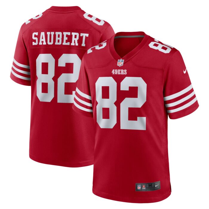 Men’s San Francisco 49ers Eric Saubert Nike Scarlet Team Game Jersey