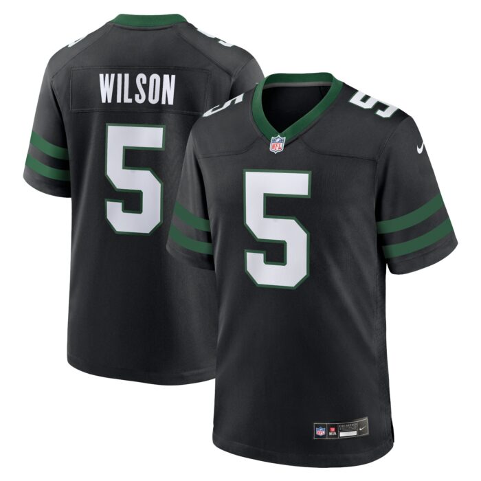 Men’s New York Jets Garrett Wilson Nike Legacy Black Alternate Game Jersey