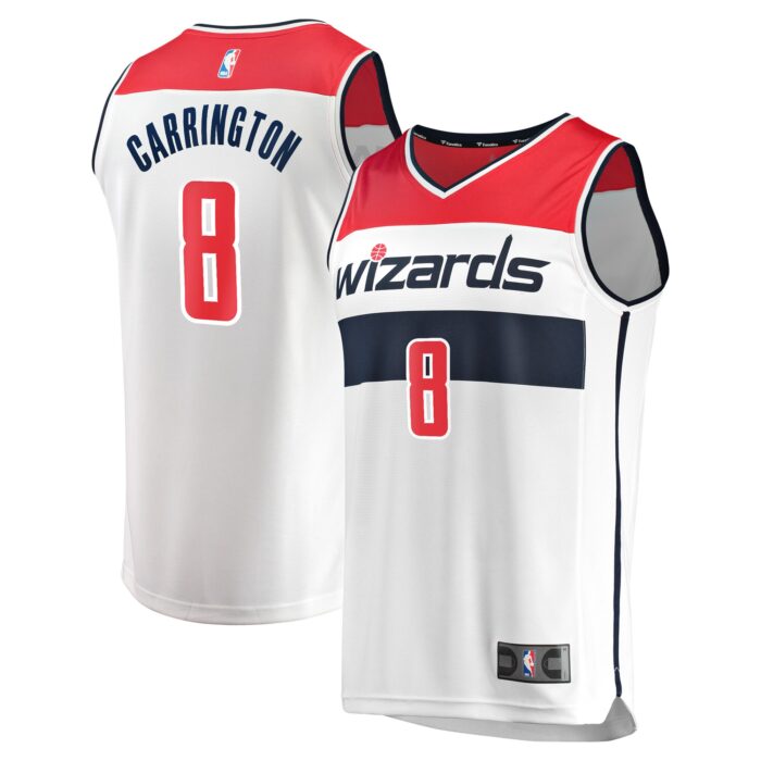 Youth Washington Wizards Carlton Carrington Fanatics White Fast Break Replica Player Jersey – Association Edition