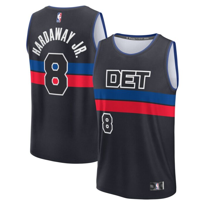 Men’s Detroit Pistons Tim Hardaway Jr. Fanatics Black Fast Break Player Jersey – Statement Edition