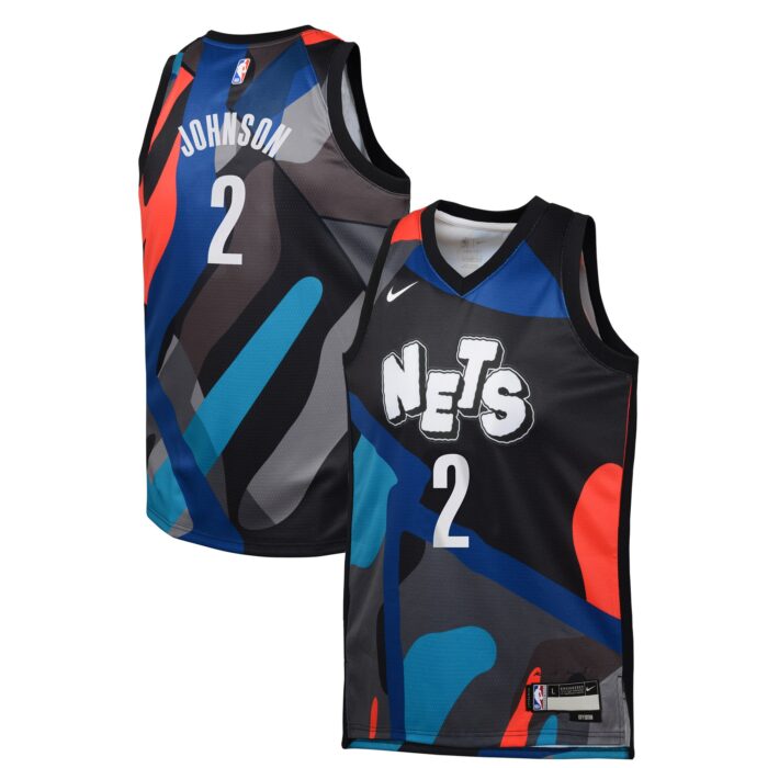 Youth Brooklyn Nets Cameron Johnson Nike Black Swingman Replica Jersey – City Edition