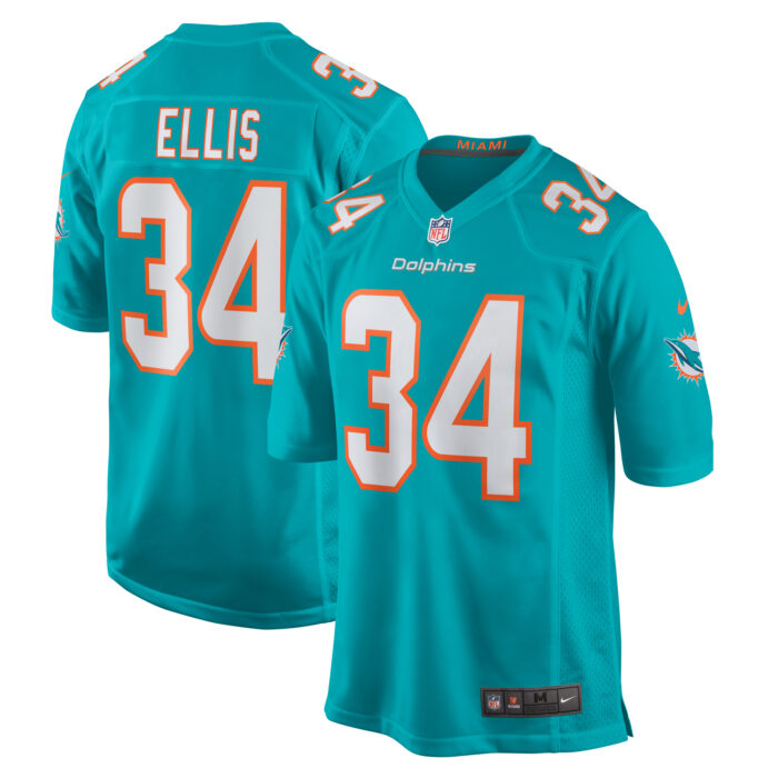 Men’s Miami Dolphins Tino Ellis Nike Aqua Home Game Player Jersey