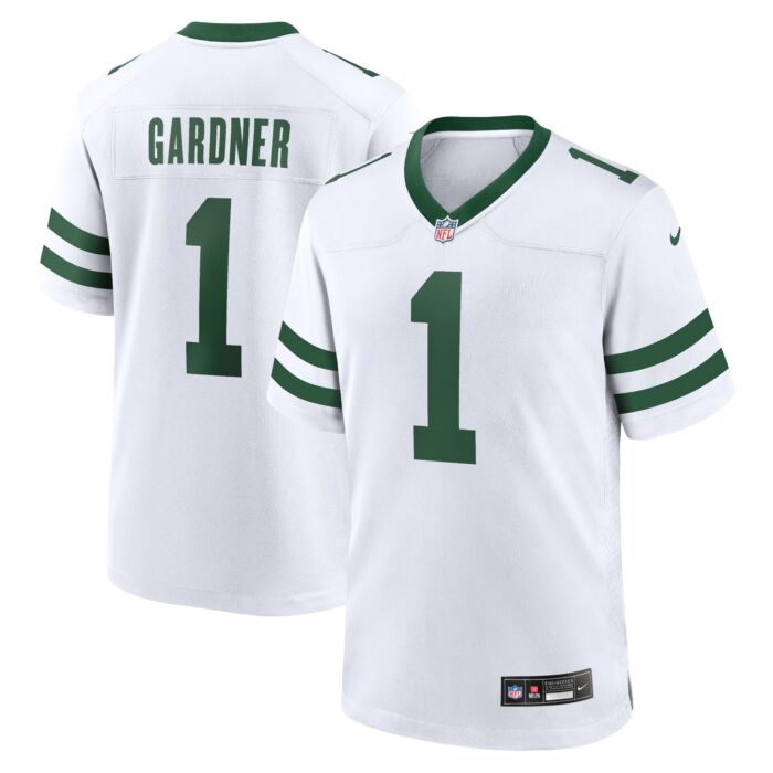 Men’s New York Jets Ahmad Sauce Gardner Nike Legacy White Game Jersey